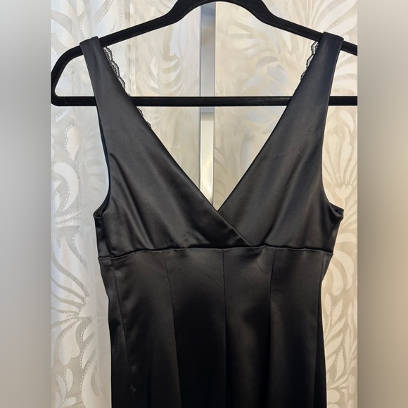 Bebe Vintage Black Satin Pencil Skirt Dress - Picture 11 of 11